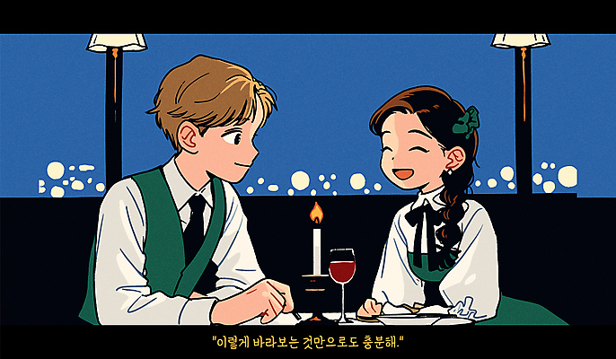 부부 원피스 여자 남자 리본 와인잔 데이트 일러스트 촛불 사랑 정장 상반신 성인 두명 마주보기 레스토랑 로맨틱 촛대 부부의날 성인만 국내일러스트 AI파일 커플 옷 기념일 감정 컨셉 술잔 초 모션 사람 식당 파일형식 벡터