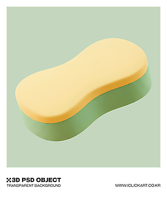 초록색 3D 도구 청소 디지털합성 파일형식 연두색 수세미 청소도구 오브젝트 사람없음 편집3D PSD 편집이미지 스펀지