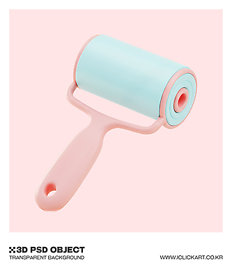 PSD 편집이미지 분홍색 사람없음 3D 오브젝트 롤클리너 편집3D 컬러 청소도구 디지털합성 파일형식