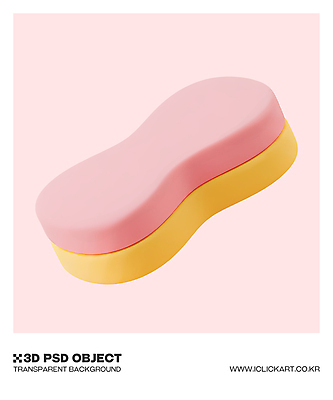 컬러 3D 도구 청소 디지털합성 파일형식 분홍색 수세미 청소도구 오브젝트 사람없음 편집3D PSD 편집이미지 스펀지