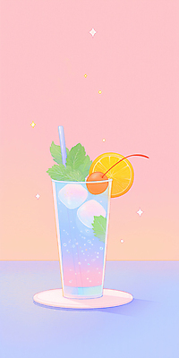 JPG 분홍색 일러스트 탁자 빨대 사람없음 여름 반짝임 칵테일 체리 레몬 민트 컵받침 칵테일잔 슬라이스 그라데이션 각얼음 레몬장식 국내일러스트 AI일러스트 AI콘텐츠 계절 컬러 가구 술잔 과일 모션 주류 장식 얼음 허브 받침대 파일형식