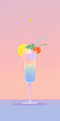 JPG 분홍색 일러스트 탁자 빨대 사람없음 여름 반짝임 칵테일 체리 레몬 민트 칵테일잔 슬라이스 그라데이션 각얼음 레몬장식 국내일러스트 AI일러스트 AI콘텐츠 계절 컬러 가구 술잔 과일 모션 주류 장식 얼음 허브 파일형식