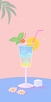 JPG 꽃 분홍색 일러스트 탁자 빨대 사람없음 여름 반짝임 칵테일 풀 체리 레몬 민트 칵테일잔 슬라이스 그라데이션 각얼음 레몬장식 국내일러스트 AI일러스트 AI콘텐츠 식물 계절 컬러 가구 술잔 과일 모션 주류 장식 얼음 허브 파일형식