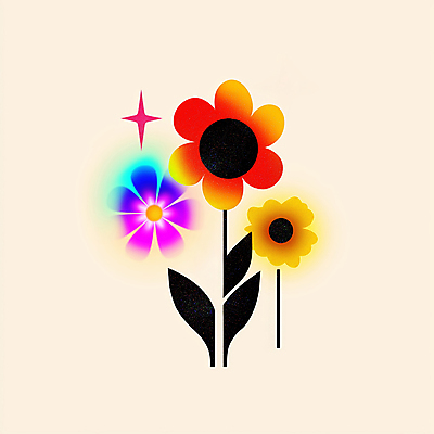 JPG 꽃 잎 일러스트 추상 사람없음 반짝임 컬러풀 네온 그라데이션 색채 국내일러스트 AI일러스트 AI콘텐츠 식물 컬러 무늬 모션 파일형식