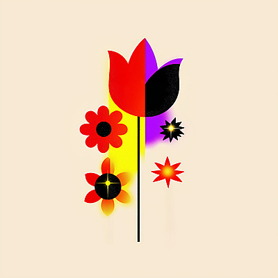 JPG 꽃 잎 일러스트 추상 사람없음 반짝임 컬러풀 네온 그라데이션 색채 국내일러스트 AI일러스트 AI콘텐츠 식물 컬러 무늬 모션 파일형식