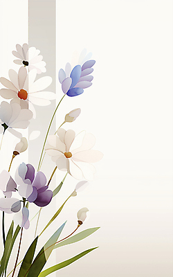 JPG 꽃 일러스트 사람없음 흰색 풀잎 우아함 보테니컬아트 국내일러스트 AI일러스트 AI콘텐츠 식물 컬러 컨셉 잎 풀_식물 파일형식