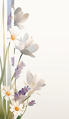 JPG 꽃 일러스트 사람없음 흰색 풀잎 우아함 보테니컬아트 국내일러스트 AI일러스트 AI콘텐츠 식물 컬러 컨셉 잎 풀_식물 파일형식