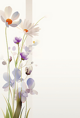 JPG 꽃잎 일러스트 사람없음 흰색 풀잎 우아함 꽃봉오리 보테니컬아트 국내일러스트 AI일러스트 AI콘텐츠 꽃 컬러 컨셉 잎 풀_식물 파일형식