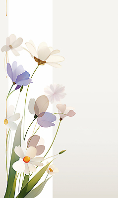 JPG 일러스트 사람없음 흰색 풀잎 우아함 꽃봉오리 보테니컬아트 국내일러스트 AI일러스트 AI콘텐츠 꽃 컬러 컨셉 잎 풀_식물 파일형식