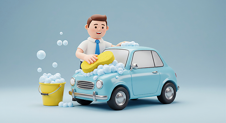 JPG 편집이미지 남자 하늘색 자동차 한명 미소 들기 상반신 성인 3D 청소 물거품 비누거품 스펀지 물양동이 성인남자한명만 손세차 편집3D AI컴퓨터그래픽 AI콘텐츠 1 육상교통 모션 표정 사람 파란색 거품 양동이 디지털합성 세차 남자한명만 성인남자만 파일형식