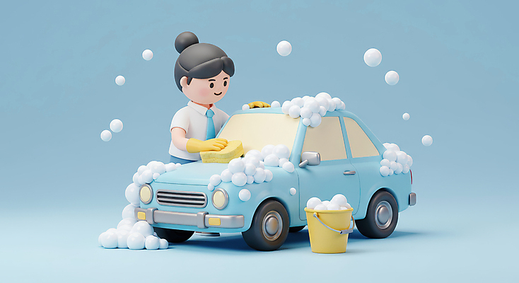 JPG 편집이미지 여자 하늘색 자동차 한명 미소 들기 상반신 성인 3D 청소 물거품 고무장갑 비누거품 스펀지 물양동이 성인여자한명만 손세차 편집3D AI컴퓨터그래픽 AI콘텐츠 1 육상교통 장갑 모션 표정 사람 파란색 거품 양동이 디지털합성 고무 세차 여자한명만 성인여자만 파일형식