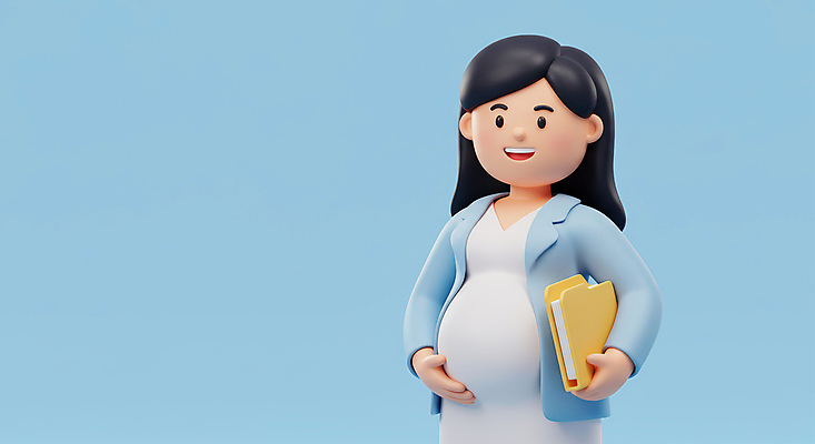 JPG 편집이미지 여자 하늘색 한명 미소 들기 상반신 성인 3D 임산부 잡기 파일폴더 성인여자한명만 편집3D AI컴퓨터그래픽 AI콘텐츠 1 모션 표정 사람 파란색 사무용품 임신 디지털합성 여자한명만 성인여자만 파일형식