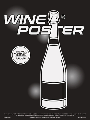 포스터 일러스트 사람없음 검은색 알코올 샴페인병 화학식 국내일러스트 AI파일 컬러 술병 샴페인 공식 파일형식 벡터