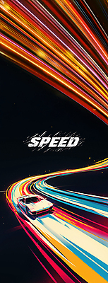 PSD 세로배너 일러스트 자동차 사람없음 컬러풀 자동차경주 속도 역동적 국내일러스트 배너 육상교통 컬러 컨셉 세로 레이싱 파일형식