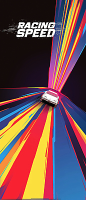 PSD 세로배너 일러스트 자동차 사람없음 컬러풀 자동차경주 속도 역동적 국내일러스트 배너 육상교통 컬러 컨셉 세로 레이싱 파일형식