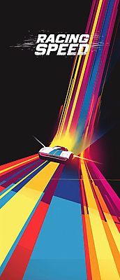 PSD 세로배너 일러스트 자동차 사람없음 컬러풀 자동차경주 속도 역동적 국내일러스트 배너 육상교통 컬러 컨셉 세로 레이싱 파일형식