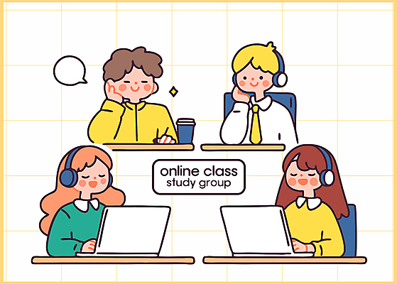 여자 남자 말풍선 의자 일러스트 미소 앉기 여러명 상반신 성인 노트북 반짝임 스터디 눈감음 헤드셋 턱괴기 타이핑 그룹 격자 온라인강의 테이크아웃컵 성인만 일러캐릭터 AI파일 캐릭터 음향기기 가구 다수 무늬 모션 표정 사람 컵 전자제품 학습 헤드폰 강의 파일형식 벡터 언택트