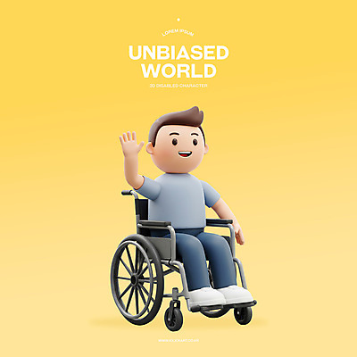 전신 PSD 편집이미지 남자 한명 미소 앉기 성인 노란색 3D 장애인 휠체어 손인사 장애인의날 성인남자한명만 편집3D 1 컬러 모션 표정 사람 인사 디지털합성 장애 남자한명만 성인남자만 파일형식 법정기념일