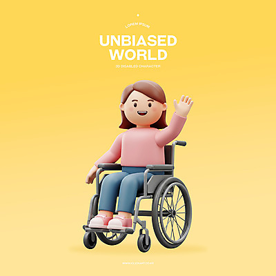 전신 PSD 편집이미지 여자 한명 미소 앉기 성인 노란색 3D 장애인 휠체어 손인사 장애인의날 성인여자한명만 편집3D 1 컬러 모션 표정 사람 인사 디지털합성 장애 여자한명만 성인여자만 파일형식 법정기념일
