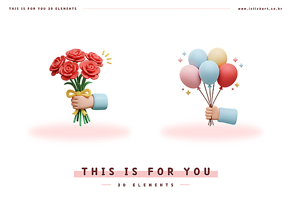 PSD 편집이미지 손 기념일 리본 꽃다발 들기 신체부위 반짝임 3D 카네이션 주기 풍선 엘리먼트 편집3D 꽃 모션 사람 이벤트 디지털합성 파일형식