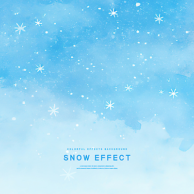 PSD 하늘색 백그라운드 일러스트 수채화 눈꽃 사람없음 얼음 파스텔 이펙트그래픽 국내일러스트 자연요소 그래픽백그라운드 학용품 눈_날씨 파란색 파일형식