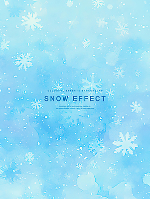 PSD 하늘색 백그라운드 일러스트 수채화 눈꽃 사람없음 얼음 파스텔 이펙트그래픽 국내일러스트 자연요소 그래픽백그라운드 학용품 눈_날씨 파란색 파일형식