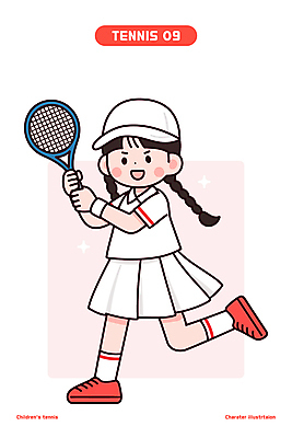 전신 여자 어린이 분홍색 일러스트 한명 들기 소녀 반짝임 달리기 테니스라켓 스윙 스포츠캐릭터 캡모자 테니스복 소년한명만 일러캐릭터 AI파일 캐릭터 모자_잡화 1 컬러 포즈 모션 사람 운동복 테니스 라켓 남자한명만 소년만 파일형식 벡터