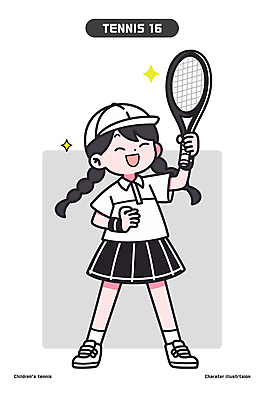 전신 여자 어린이 일러스트 한명 들기 소녀 반짝임 손들기 기쁨 회색 우승 테니스라켓 스포츠캐릭터 캡모자 테니스복 소년한명만 일러캐릭터 AI파일 캐릭터 모자_잡화 1 감정 컬러 모션 사람 운동복 테니스 라켓 최고 남자한명만 소년만 파일형식 벡터