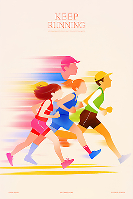 전신 PSD 여자 남자 어린이 일러스트 소녀 소년 여러명 성인 운동복 컬러풀 달리기 속도 마라톤 러닝 캡모자 쾌감 국내일러스트 모자_잡화 옷 감정 컬러 다수 모션 사람 경기 육상스포츠 파일형식