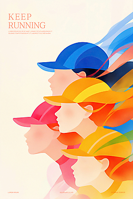 PSD 여자 얼굴 일러스트 여러명 상반신 성인 컬러풀 달리기 속도 마라톤 러닝 캡모자 성인여자만 쾌감 국내일러스트 모자_잡화 감정 컬러 다수 모션 사람 경기 신체부위 육상스포츠 여자만 성인만 파일형식