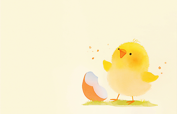 JPG 한마리 일러스트 병아리 사람없음 노란색 귀여움 계란껍데기 부화 국내일러스트 AI일러스트 AI콘텐츠 1 컬러 컨셉 조류 계란 파일형식