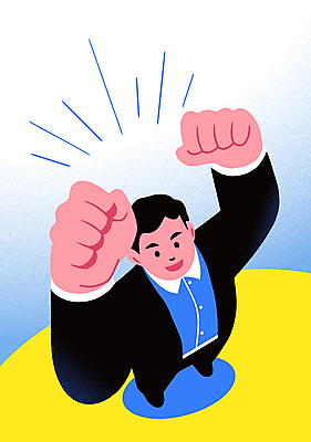 전신 남자 일러스트 한명 미소 정장 성인 노란색 손들기 주먹 비즈니스맨 슈퍼맨 영웅 슈퍼히어로 성인남자한명만 국내일러스트 AI파일 1 옷 컬러 비즈니스 모션 표정 사람 직장인 남자한명만 성인남자만 파일형식 벡터