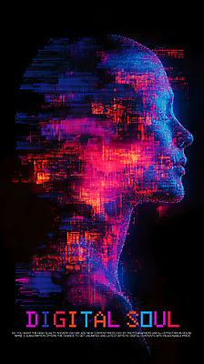 PSD 편집이미지 얼굴 미래 사람모양 디지털 검은색 과학기술 사이버 네온 픽셀 이미지편집 모양 컬러 컨셉 기술 신체부위 파일형식