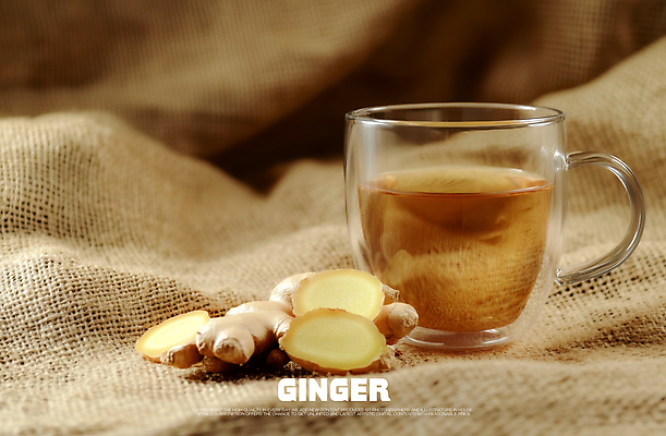 PSD 편집이미지 음식 식재료 단면 잔 건강 사람없음 슬라이스 생강 마대자루 생강차 이미지편집 식기 채소 차_음료 자루 파일형식