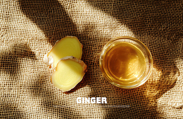 PSD 편집이미지 음식 식재료 단면 잔 건강 사람없음 햇빛 슬라이스 생강 마대자루 생강차 이미지편집 식기 채소 차_음료 태양 자루 파일형식