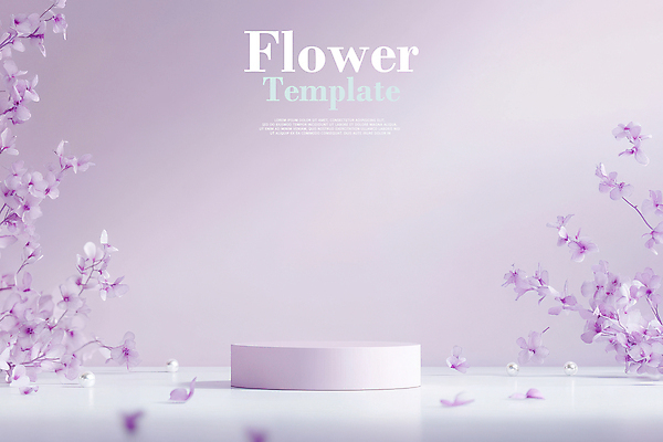 PSD 편집이미지 꽃잎 사람없음 봄 연보라색 단상 꽃가지 포디움 이미지편집 계절 꽃 보라색 무대 나뭇가지 파일형식