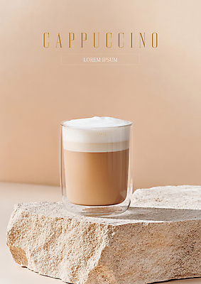 PSD 편집이미지 잔 그림자 사람없음 카페 돌_바위 메뉴 카푸치노 베이지색 우유거품 이미지편집 식기 커피 컬러 상점 거품 파일형식