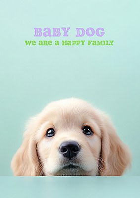 PSD 편집이미지 응시 얼굴 새끼 사람없음 귀여움 리트리버 강아지 민트색 이미지편집 동물 시선 컬러 컨셉 신체부위 반려동물 개 파일형식