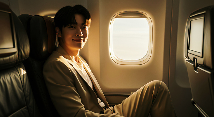 JPG 편집이미지 남자 해외여행 창문 한명 미소 앉기 성인 햇빛 갈색 비행기내부 의료성형뷰티 성인남자한명만 편집실사 AI인물포토 AI콘텐츠 1 해외 컬러 여행 모션 비행기 표정 사람 내부 태양 CG 남자한명만 성인남자만 파일형식 AI포토