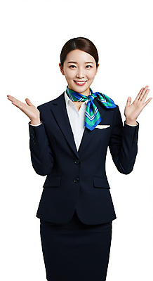 JPG 편집이미지 여자 유니폼 친절 안내 한명 미소 성인 손들기 스카프 승무원 항공 의료성형뷰티 성인여자한명만 편집실사 AI인물포토 AI콘텐츠 직업 1 옷 모션 표정 사람 목도리 CG 여자한명만 성인여자만 파일형식 AI포토