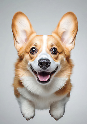 JPG 편집이미지 한마리 행복 반려견 미소 사람없음 귀여움 올려보기 강아지 웰시코기 편집실사 AI포토 AI콘텐츠 1 감정 컨셉 모션 표정 반려동물 개 CG 파일형식