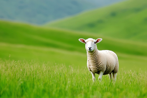 JPG 편집이미지 한마리 자연 잔디 초원 사람없음 언덕 산양 편집실사 AI포토 AI콘텐츠 식물 1 양 CG 생태계 멸종위기동물 파일형식