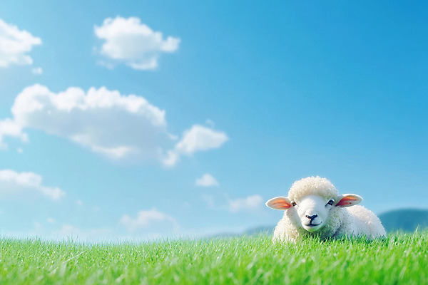 JPG 구름 편집이미지 한마리 자연 하늘 잔디 초원 사람없음 산양 화창 편집실사 AI포토 AI콘텐츠 자연요소 식물 1 날씨 양 CG 생태계 멸종위기동물 파일형식