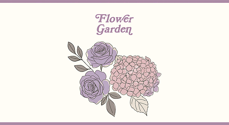 잎 일러스트 사람없음 장미 보라색 수국 국내일러스트 AI파일 식물 꽃 컬러 파일형식 벡터