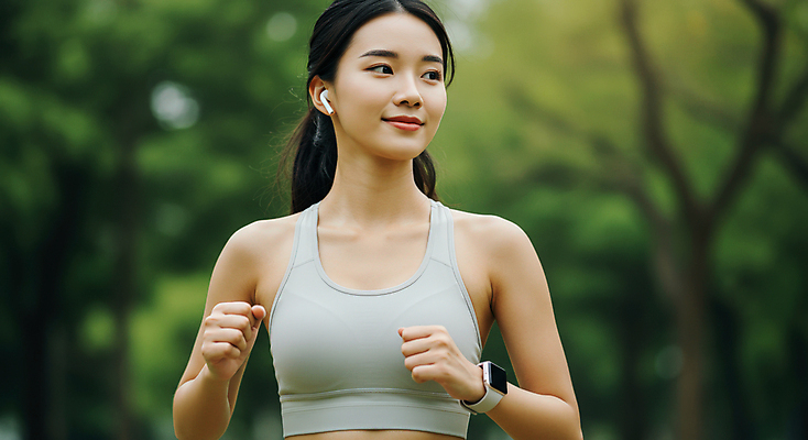 JPG 편집이미지 공원 여자 건강 한명 미소 상반신 성인 운동복 조깅 손들기 몸매 상쾌 무선이어폰 의료성형뷰티 성인여자한명만 애플워치 편집실사 AI인물포토 AI콘텐츠 1 옷 공공시설 감정 이어폰 모션 표정 사람 운동 CG 스마트워치 여자한명만 성인여자만 파일형식 AI포토