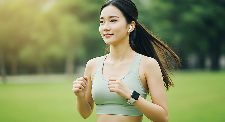 JPG 편집이미지 공원 여자 건강 한명 미소 상반신 성인 운동복 조깅 햇빛 손들기 몸매 상쾌 무선이어폰 의료성형뷰티 성인여자한명만 애플워치 편집실사 AI인물포토 AI콘텐츠 1 옷 공공시설 감정 이어폰 모션 표정 사람 운동 태양 CG 스마트워치 여자한명만 성인여자만 파일형식 AI포토