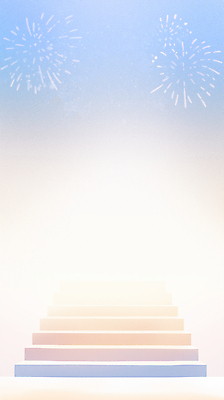 JPG 일러스트 폭죽 불꽃놀이 사람없음 파란색 빛 계단 감성 미니멀 국내일러스트 AI일러스트 AI콘텐츠 컬러 컨셉 놀이 파일형식