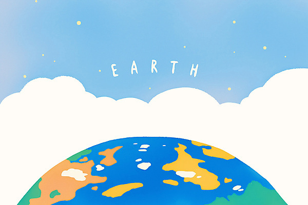 PSD 구름 지구 일러스트 사람없음 파란색 자연보호 환경 환경보전 지구의날 세계환경의날 국내일러스트 자연요소 기념일 컬러 자연 보호 사회이슈 파일형식 법정기념일