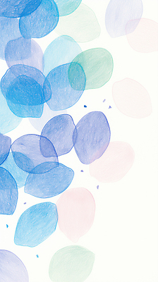 JPG 꽃잎 백그라운드 일러스트 사람없음 파란색 겹침 파스텔 국내일러스트 AI일러스트 AI콘텐츠 꽃 컬러 학용품 파일형식