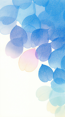 JPG 꽃잎 백그라운드 일러스트 사람없음 파란색 겹침 파스텔 국내일러스트 AI일러스트 AI콘텐츠 꽃 컬러 학용품 파일형식